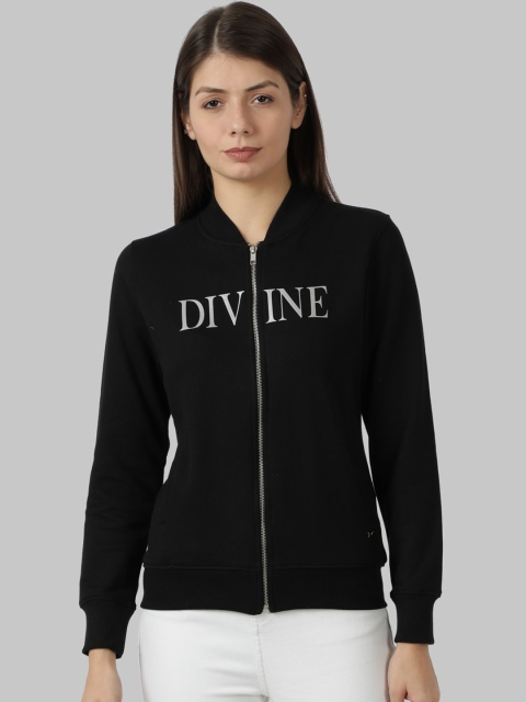 Park Avenue Woman Women Black Printed Sweatshirt