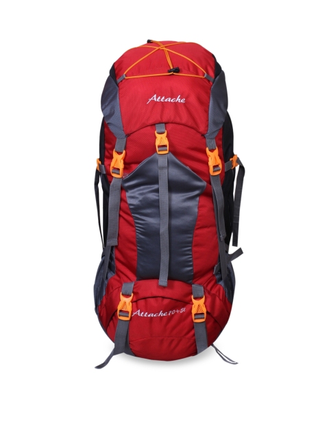 ATTACHE Unisex Red & Grey Brand Logo Hiking Backpack 75Lts With Rain Cover Rucksack
ATTACHE Unisex Red & Grey Brand Logo Hiking Backpack 75Lts With Rain Cover Rucksack