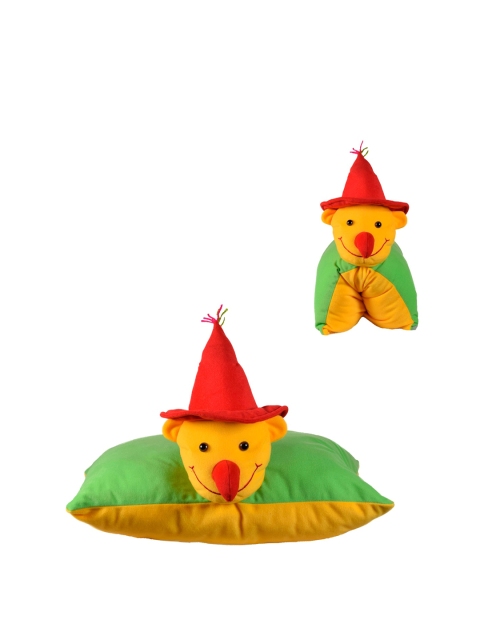 Ultra Red & Green Santa Clause Soft Folding Pillow, Yellow
