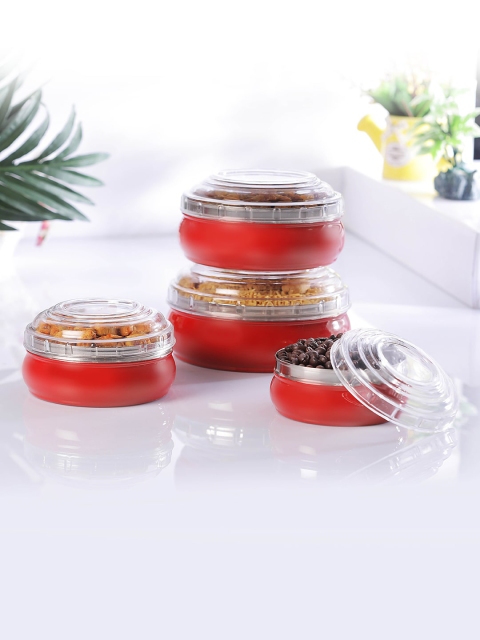 Jensons Set of 4 Red & Transparent Solid Progetto Series Stainless Steel Belly Boxes with Lid
Jensons Set of 4 Red & Transparent Solid Progetto Series Stainless Steel Belly Boxes with Lid