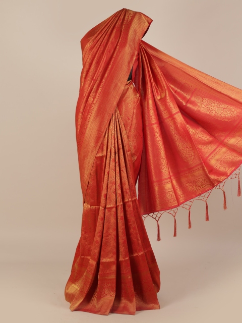 Pothys Red Woven Design Jute Silk Saree