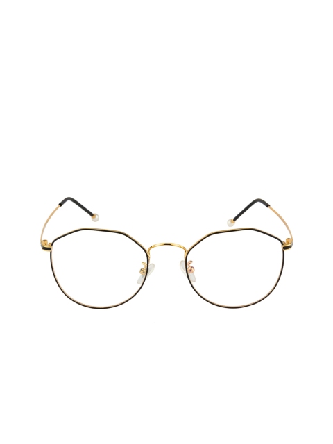 Ted Smith Unisex Gold Toned Solid Full Rim Round Frames