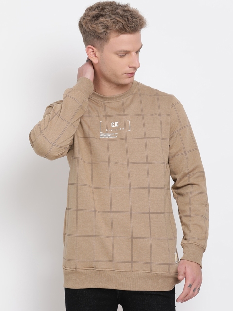 COBB Men Khaki Checked Sweatshirt
