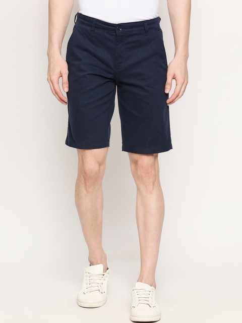FiTZ Men Navy Blue Solid Regular Fit Regular Shorts
