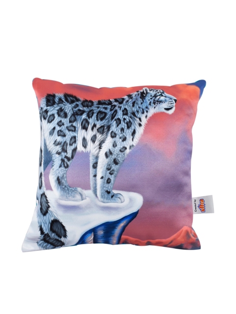 Ultra Blue & Orange Snow Leopard Digital Print Cushion Plush Soft Toy