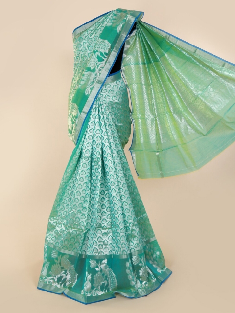 Pothys Sea Green Woven Design Silk Cotton Saree