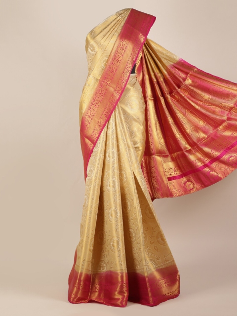 Pothys Cream-Coloured Woven Design Jute Silk Saree