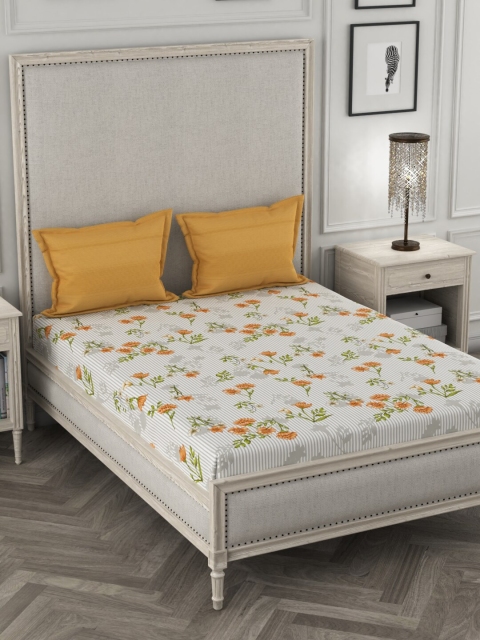 Portico New York White & Grey Floral Print 144 TC Linen Double Bedsheet With 2 Pillow Covers
Portico New York White & Grey Floral Print 144 TC Linen Double Bedsheet With 2 Pillow Covers