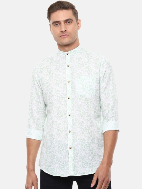 Van Heusen Sport Men White Slim Fit Printed Casual Shirt