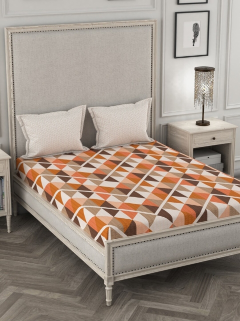 Portico New York Brown & White Geometric 144 TC Cotton 1 Queen Bedsheet with 2 Pillow Covers
Portico New York Brown & White Geometric 144 TC Cotton 1 Queen Bedsheet with 2 Pillow Covers