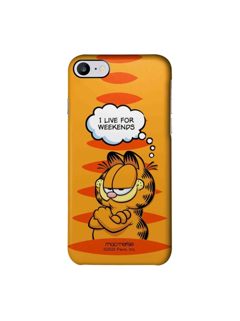 macmerise Orange & Black Living for Weekends Printed iPhone 7 Back case