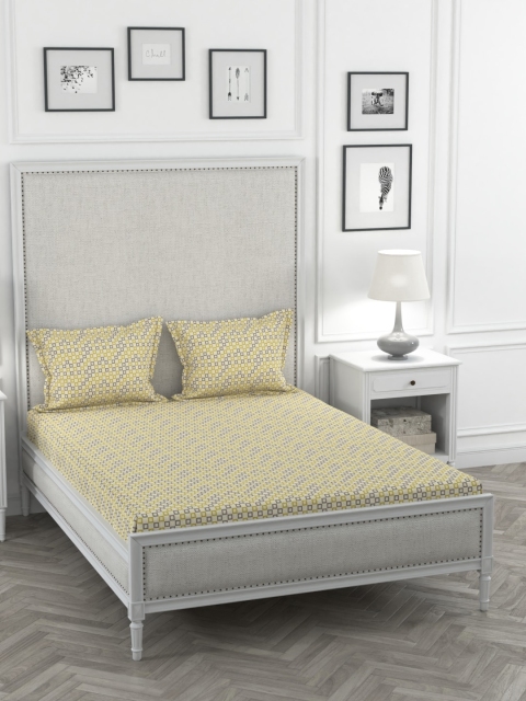 Portico New York Yellow & Blue Geometric 144 TC Cotton 1 Queen Bedsheet with 2 Pillow Covers
Portico New York Yellow & Blue Geometric 144 TC Cotton 1 Queen Bedsheet with 2 Pillow Covers