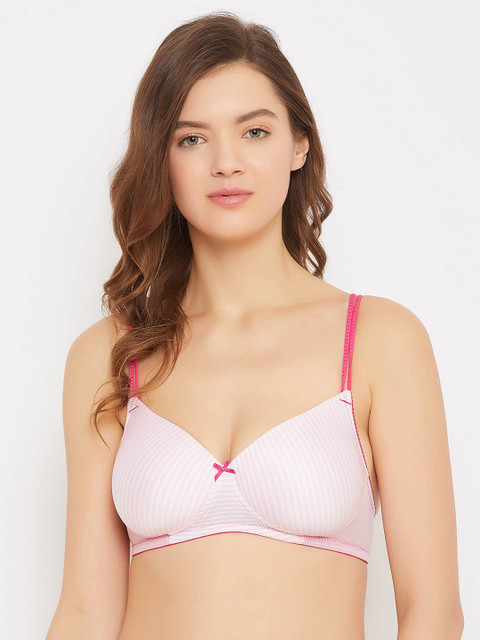 Clovia Women Pink & White Striped Non-Wired Lightly Padded T-shirt Bra BR1737H22
Clovia Women Pink & White Striped Non-Wired Lightly Padded T-shirt Bra BR1737H22