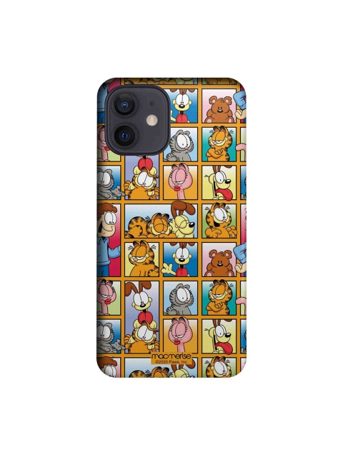 macmerise Orange & Black Garfield Collage Printed iPhone 12 Back Case