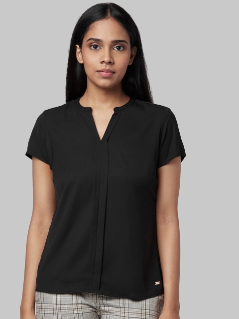 Park Avenue Woman Black Solid A-Line Top