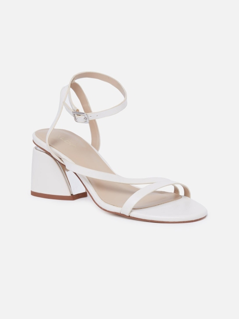 ALDO Women White Solid Sandals