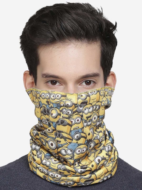Free Authority Men Yellow & Blue Minion Print Neck Gaiter
