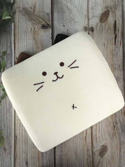 YOYOSO Cream Coloured Lovely Cat Memory Foam Back Support Pillow