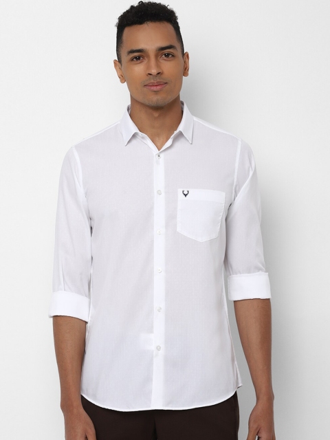 Allen Solly Men White Slim Fit Solid Casual Shirt