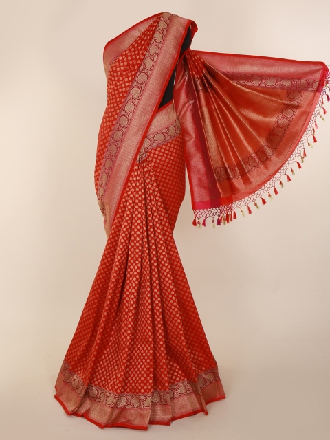 Pothys Red Woven Design Banarasi Saree