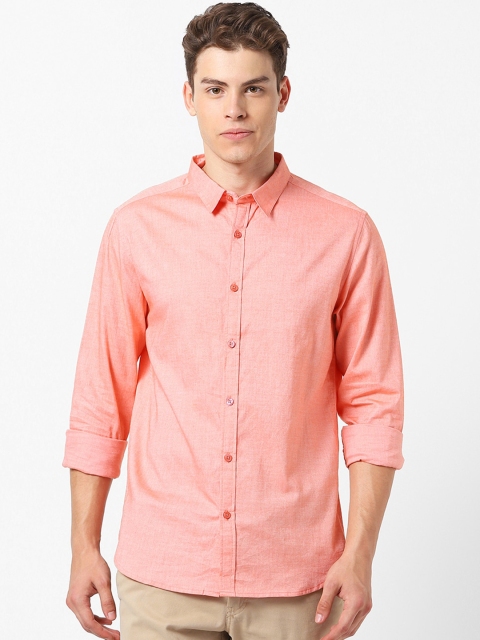 MARCA Disati Men Orange Slim Fit Solid Casual Shirt