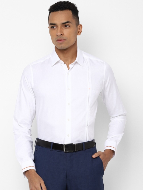 SIMON CARTER LONDON Men White Slim Fit Self Design Casual Shirt