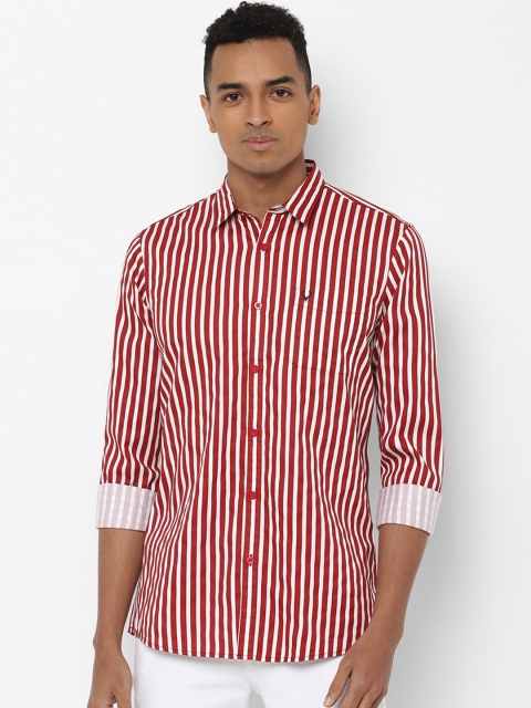 Allen Solly Sport Men White & White Regular Fit Striped Casual Shirt