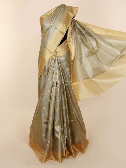Pothys Brown Solid Saree