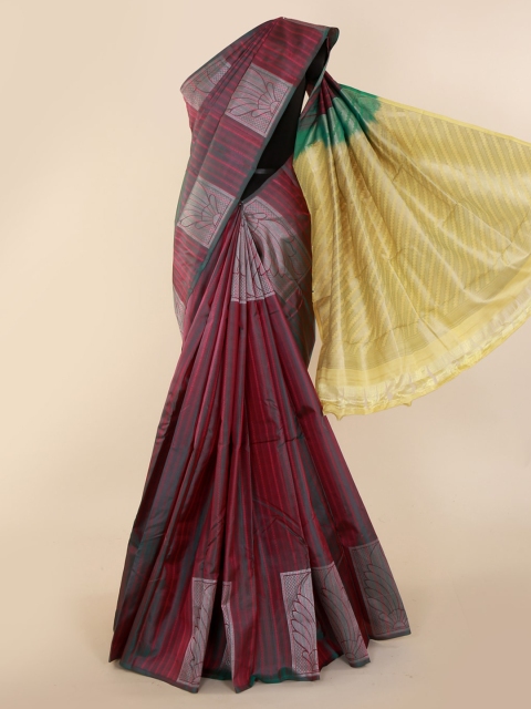 Pothys Burgundy Pure Silk Woven Design Kanjeevaram Saree