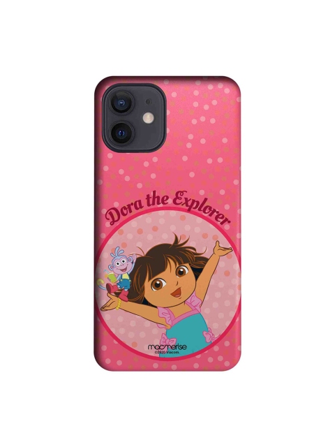 macmerise Pink & Blue Cartoon Characters Joyful Dora iPhone 12 Back Case