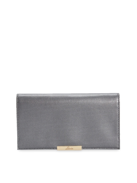 Lavie Women Silver-Toned Solid Two-Fold Wallet