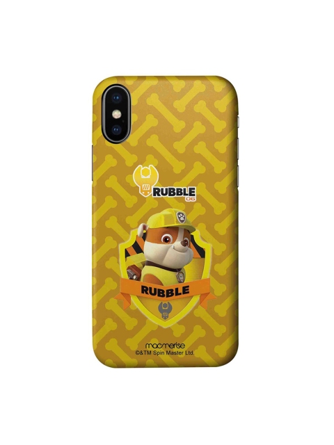 macmerise Yellow & Orange Rubble Paw Patrol Printed iPhone XS Back Case