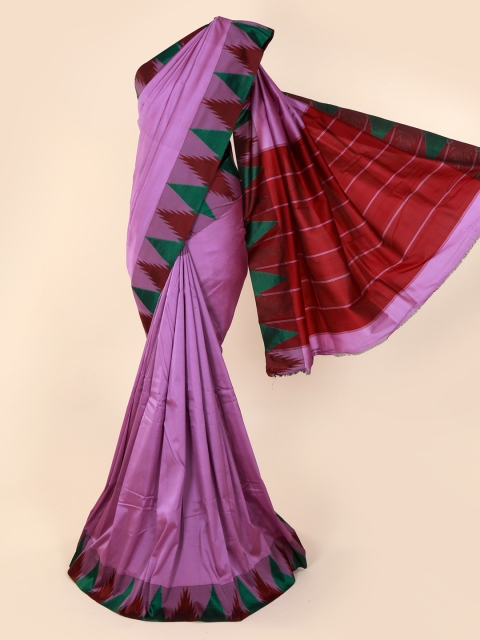 Pothys Lavender Solid Art Silk Saree