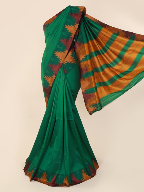 Pothys Green Solid Art Silk Saree