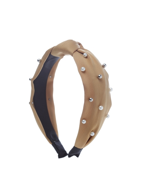 Ferosh Beige & White Pearl Embellished Hairband