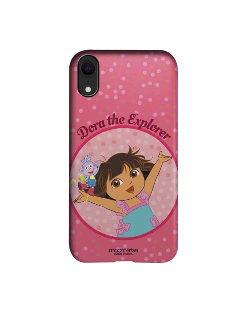 macmerise Pink & Blue Cartoon Characters Joyful Dora iPhone XR Back Case