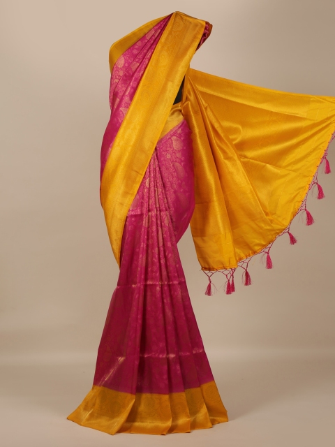 Pothys Pink Woven Design Jute Silk Saree