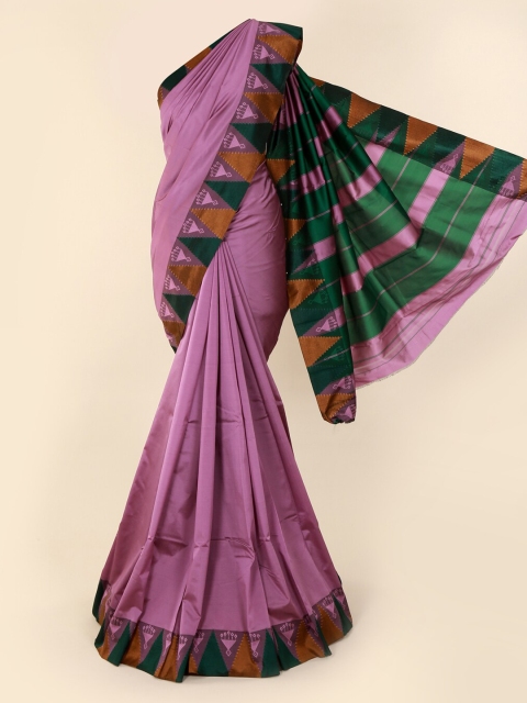 Pothys Lavender Checked Art Silk Saree