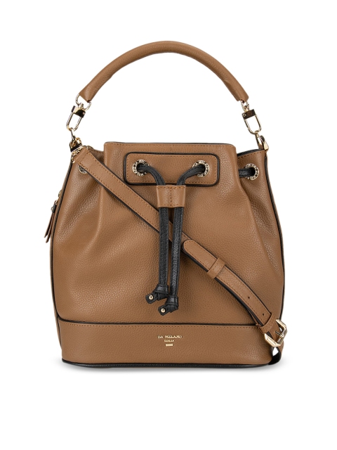 Da Milano Brown Solid Handheld Bag