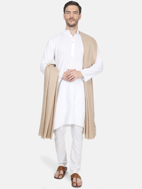 Monte Carlo Men Beige Solid Shawl