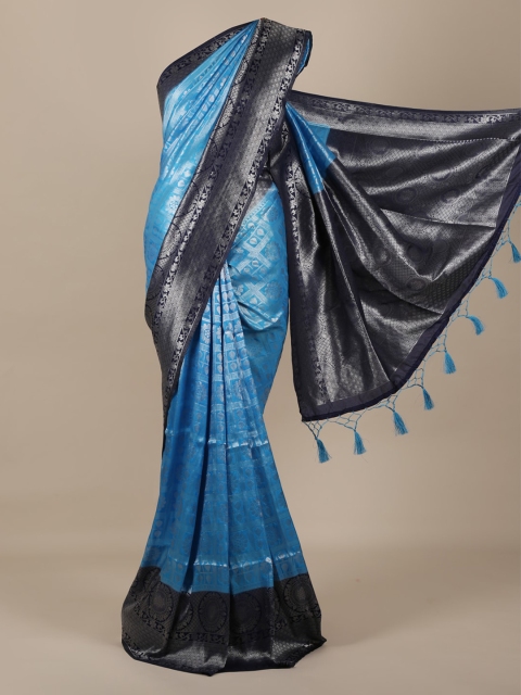 Pothys Blue Woven Design Jute Silk Saree