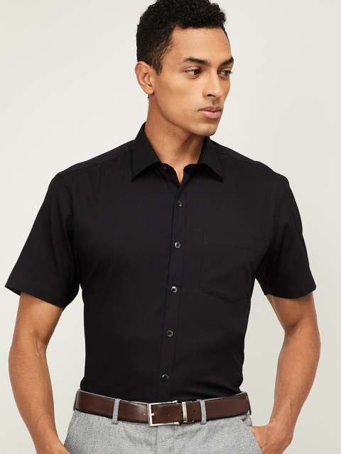 CODE by Lifestyle Men Black Regular Fit Solid Casual Shirt