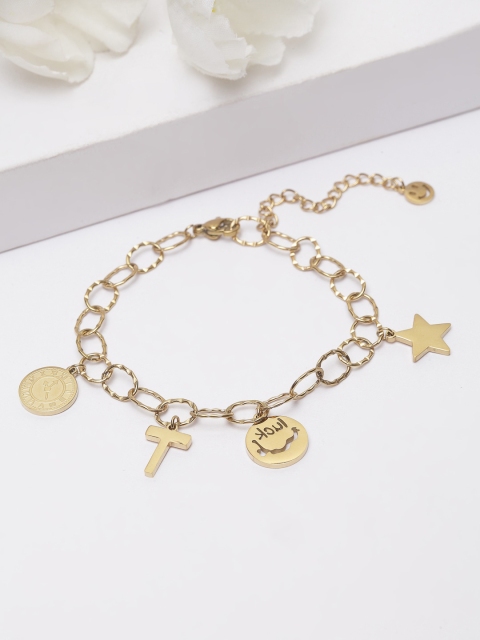AVANT-GARDE PARIS Gold-Plated Adjustable Charms Bracelet