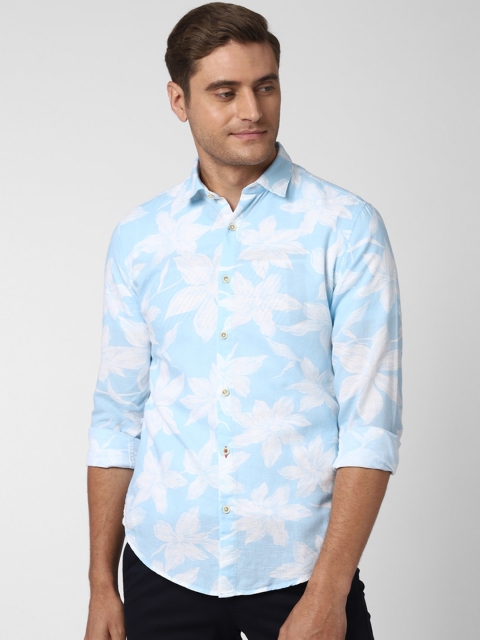 Peter England Casuals Men Blue Slim Fit Printed Casual Shirt