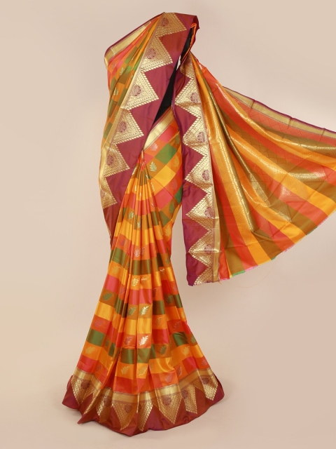 Pothys Yellow & Green Art Silk Woven Design Saree