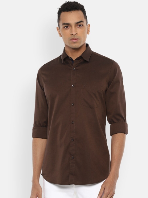 Van Heusen Sport Men Brown Slim Fit Solid Casual Shirt