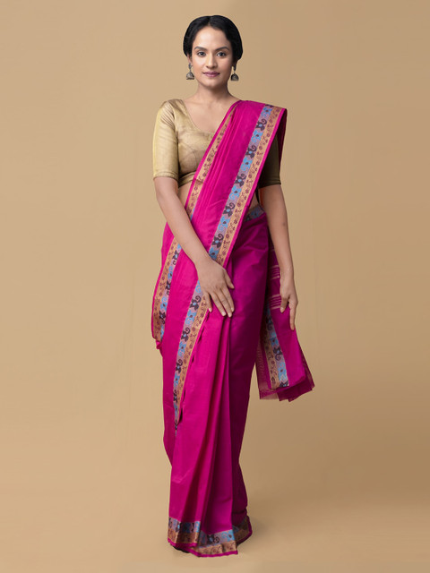 Unnati Silks Magenta Pure Cotton Solid Kanjeevaram Saree
Unnati Silks Magenta Pure Cotton Solid Kanjeevaram Saree
