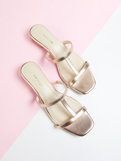 Melange by Lifestyle Women Gold-Toned Textured Sandals