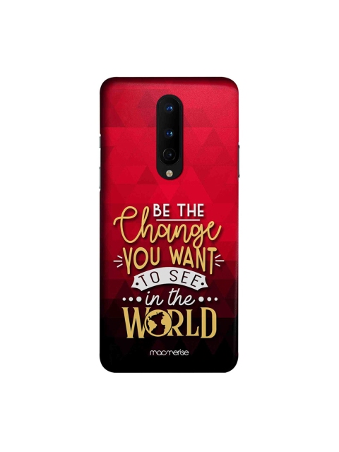 macmerise Maroon & Black Be The Change OnePlus 8 Case