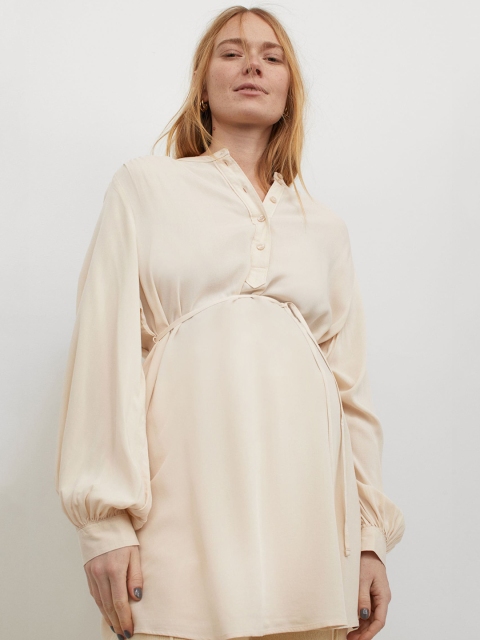H&M Women Beige Solid MAMA Tunic